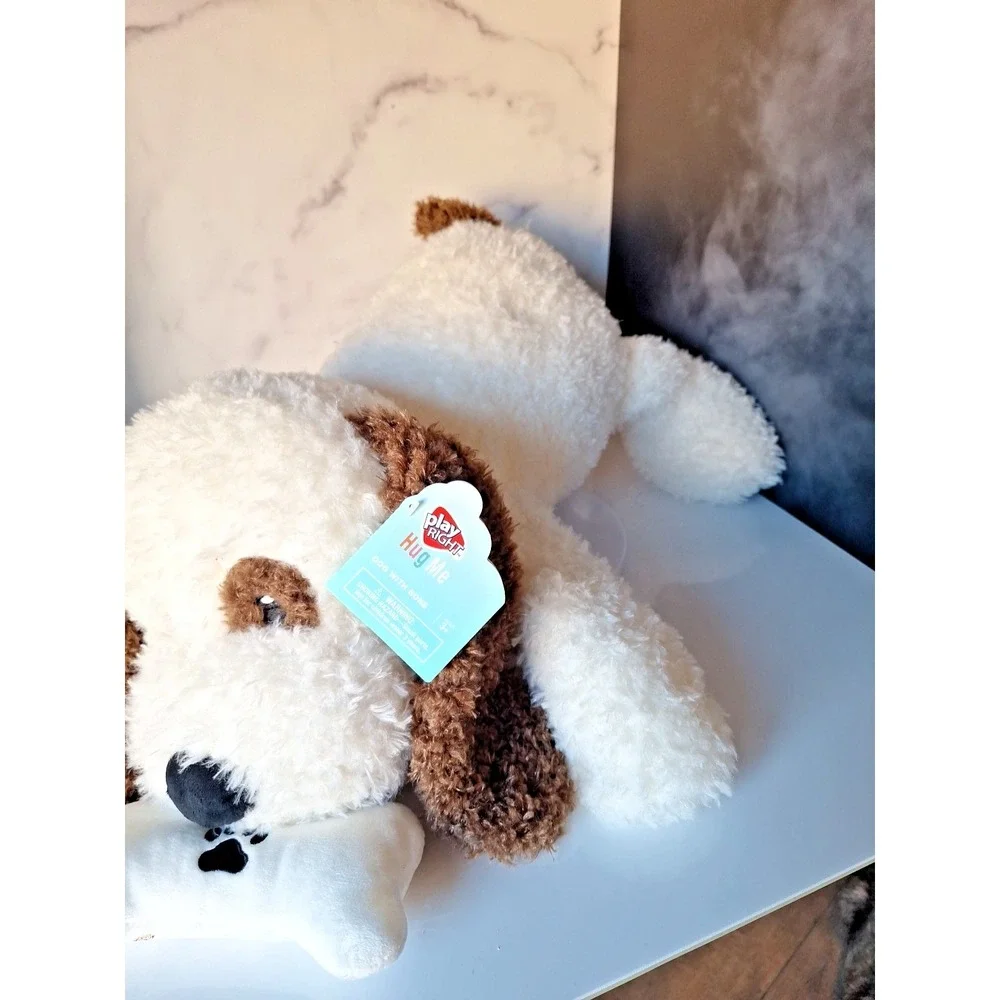 Hug Me Dog With Bone Floppy Laying Bone Plush Large 20